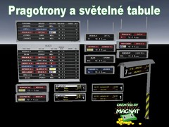 Pragotrony a světelné tabule.